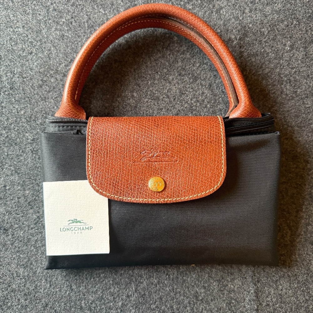 Longchamp Le Pliage Pre-2013 Made in France Original Med Handheld bag, Black - Picture 2 of 12